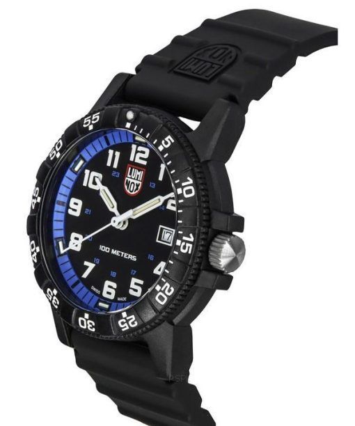 Luminox Leatherback SEA Turtle Giant Polyurethane Strap Black And Blue Dial Swiss Quartz XS.0324 100M Mens Watch