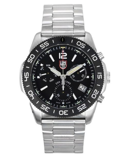 Luminox Pacific Diver Chronograph Stainless Steel Black Dial Quartz XS.3142 200M Mens Watch