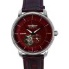 Zeppelin LZ 120 Bodensee Leather Strap Red Open Heart Dial Automatic 81665 Mens Watch