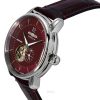 Zeppelin LZ 120 Bodensee Leather Strap Red Open Heart Dial Automatic 81665 Mens Watch