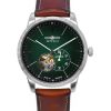 Zeppelin Flatline Leather Strap Green Open Heart Dial Automatic 83644 Mens Watch