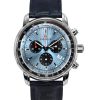 Zeppelin LZ 14 Marine Chronograph Leather Strap Ice Blue Dial Quartz 88862 Mens Watch