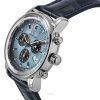 Zeppelin LZ 14 Marine Chronograph Leather Strap Ice Blue Dial Quartz 88862 Mens Watch