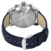 Zeppelin LZ 14 Marine Chronograph Leather Strap Ice Blue Dial Quartz 88862 Mens Watch