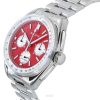 Bulova Lunar Pilot Chronograph Stainless Steel Red Dial Quartz 96K115 Men's Watch