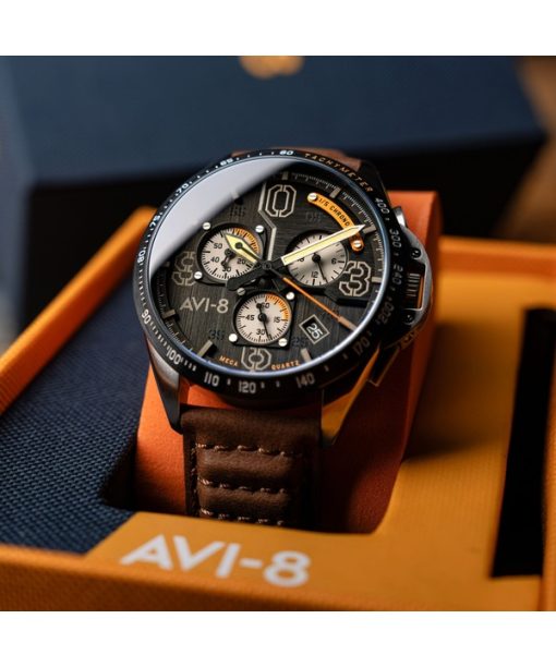 AVI-8 P-51 Mustang Blakeslee Chronograph Imperial War Museums Edition Lambeth Black Dial Quartz AV-4077-07 Men's Watch