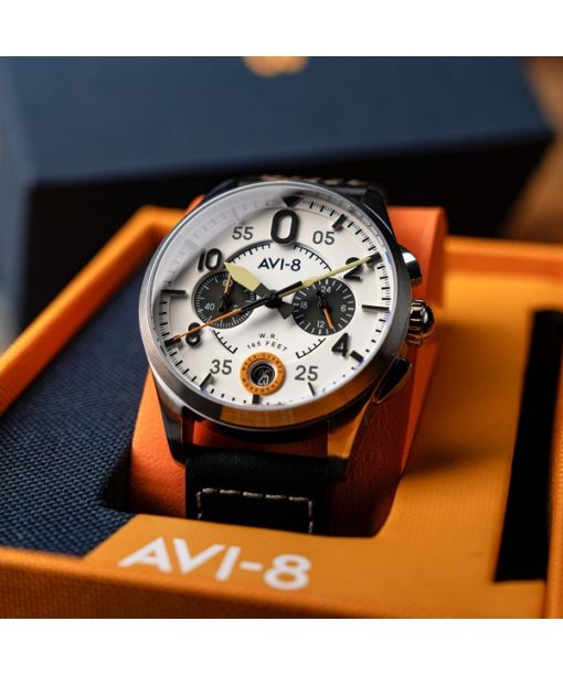 AVI-8 Spitfire Lock Chronograph Imperial War Museums Edition Bethlem White Dial Quartz AV-4089-0B Men's Watch