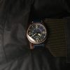 AVI-8 Spitfire Smith Distressed Blue Leather Strap Blue Dial Automatic AV-4090-05 Men's Watch