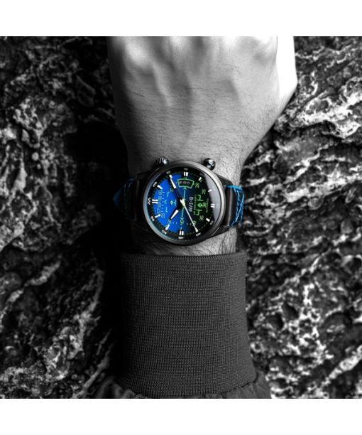 AVI-8 Hawker Harrier HUD Leather Strap Gradient Blue Dial Automatic AV-4117-01 Men's Watch