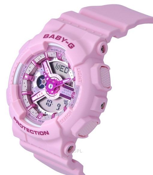 Casio Baby-G Analog Digital Pink Resin Strap Pink Dial Quartz BA-110YK-4A 100M Women's Watch