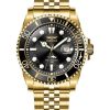 Invicta Pro Diver Gold Tone Stainless Steel Black Dial Quartz 30614 100M Mens Watch