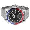 Invicta Pro Diver Stainless Steel Blue And Red Pepsi Bezel Black Dial Automatic Divers 47965 200M Mens Watch