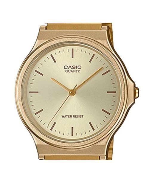 Casio Analog Gold Tone Stainless Steel Champagne Dial Quartz MQ-24G-9E Men's Watch