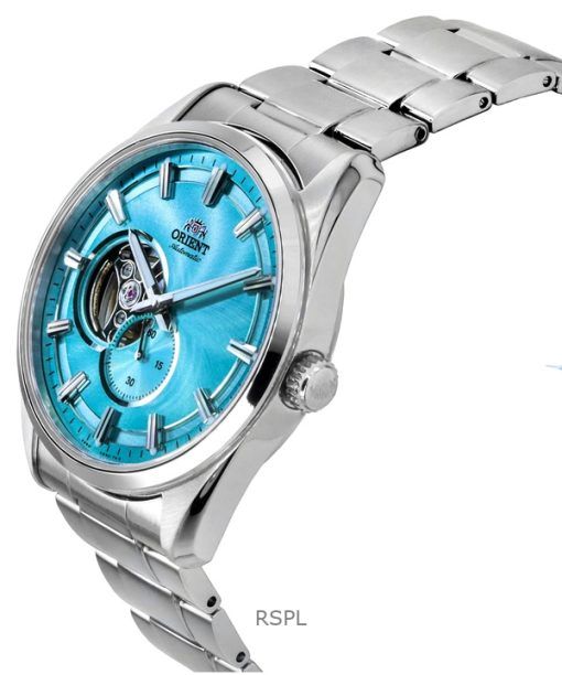 Orient Classic Contemporary Stainless Steel Light Blue Open Heart Dial Automatic RA-AR0009L Men's Watch