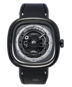 Sevenfriday T-Series NFC Enabled Leather Strap Black Skeleton Dial Automatic T1/04 SF-T1-04 Men's Watch