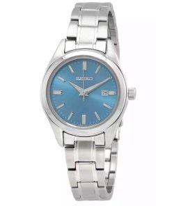 Seiko Classic Stainless Steel Blue Dial Quartz SUR531P1 100M Women's Watch