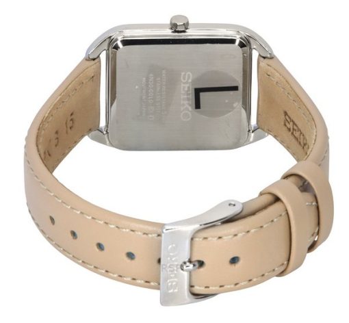 Seiko Analog Leather Strap Beige Dial Quartz SWR089P1 Women's Watch