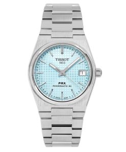 Tissot T-Classic PRX Powermatic 80 Stainless Steel Ice Blue Dial Automatic T137.207.11.351.00 100M Women's Watch