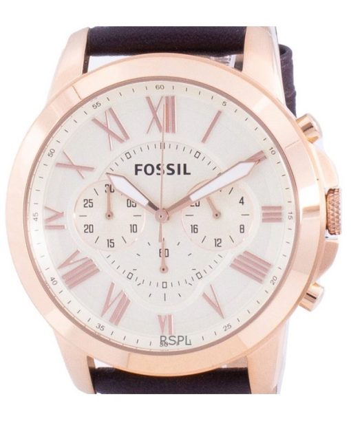 Refurbished Fossil Grant Chronograph Brown Leather Quartz FS4991IE Men's Watch