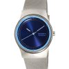 Refurbished Skagen Sol Stainless Steel Mesh Ocean Blue Dial Solar Powered SKW3024 Women's Watch