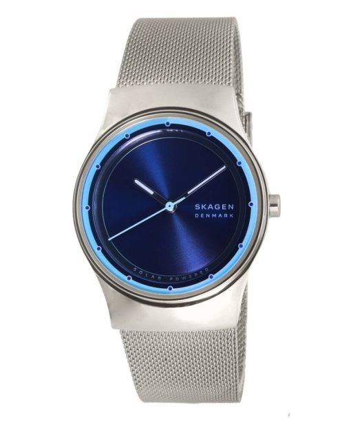 Refurbished Skagen Sol Stainless Steel Mesh Ocean Blue Dial Solar Powered SKW3024 Women's Watch