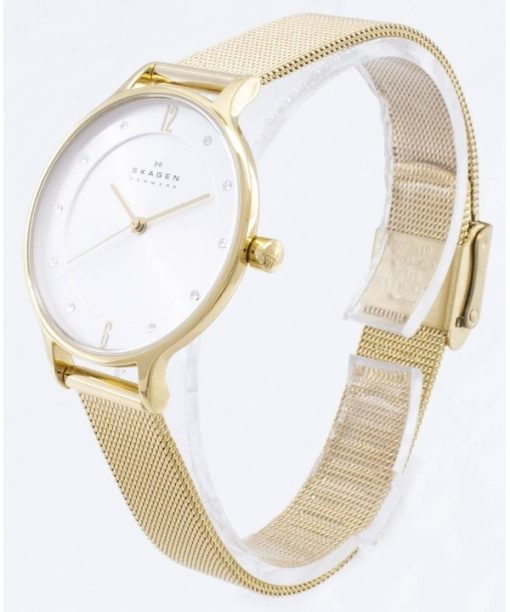 Refurbished Skagen Anita Gold Tone Mesh Bracelet Crystallized SKW2150 Women's Watch