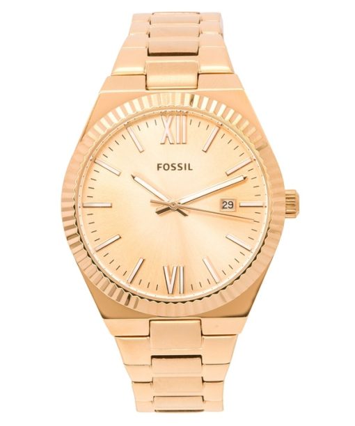 Refurbished Fossil Scarlette Rose Gold Stainless Steel Rose Gold Sunray Dial Quartz ES5258 Women's Watch