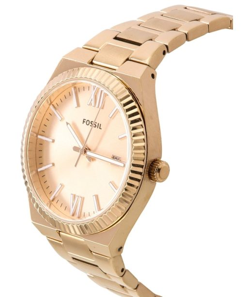 Refurbished Fossil Scarlette Rose Gold Stainless Steel Rose Gold Sunray Dial Quartz ES5258 Women's Watch