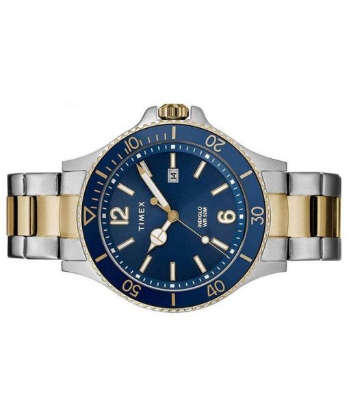 Refurbished Timex Harborside Blue Dial Two Tone Stainless Steel Quartz TWG019600 Men's Watch