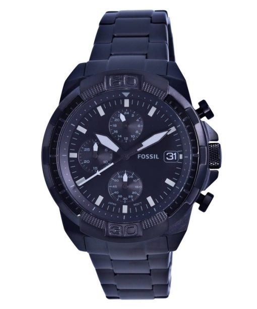 Refurbished Fossil Bronson Chronograph Stainless Steel Black Dial Quartz FS5853 Men's Watch