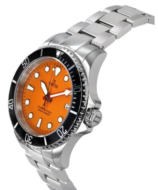 Refurbished Ratio FreeDiver Sapphire Stainless Steel Orange Dial Quartz RTF035 200M Men's Watch