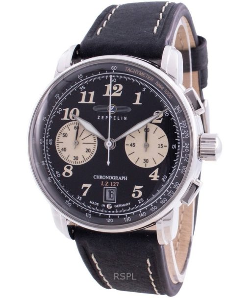 Refurbished Zeppelin LZ127 Chronograph Black Dial Quartz 86743 Men's Watch