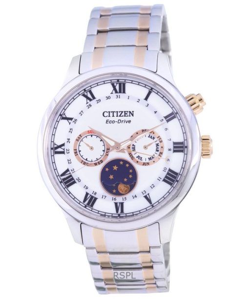 Refurbished Citizen Moon Phase Two Tone Stainless Steel Silver Dial Eco-Drive AP1054-80A Men's Watch