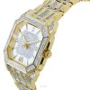 Bulova Octava Crystal Accents Gold Tone Stainless Steel Silver Dial Quartz 98A295 Mens Watch