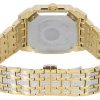 Bulova Octava Crystal Accents Gold Tone Stainless Steel Silver Dial Quartz 98A295 Mens Watch