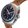 Bulova Racer Chronograph Leather Strap Black Dial Quartz 98B427 100M Mens Watch