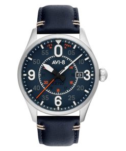 AVI-8 Spitfire Smith Birmingham Leather Strap Blue Dial Automatic AV-4090-02 Men's Watch