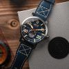 AVI-8 Dambuster Chadwick Meca-Quartz Cobalt Blue Leather Strap Blue Dial AV-4113-01 Men's Watch