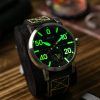 AVI-8 Dambuster Chadwick Meca-Quartz Forest Green Leather Strap Green Dial AV-4113-02 Men's Watch