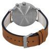 Bauhaus Classic Brown Leather Strap Dark Green Dial Solar 21124 Men's Watch