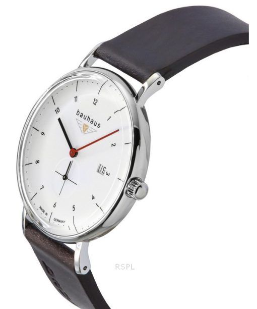 Bauhaus Classic Leather Strap White Dial Quartz 21301 Men's Watch