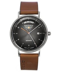 Bauhaus Classic Leather Strap Anthracite Dial Automatic 21622 Men's Watch