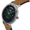 Bauhaus Classic Leather Strap Dark Green Dial Automatic 21624 Men's Watch