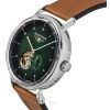 Bauhaus Classic Leather Strap Dark Green Open Heart Dial Automatic 21664 Men's Watch