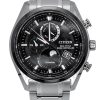 Citizen Tsuki-Yomi Radio Controlled Moon Phase Super Titanium Black Dial Eco-Drive BY1018-80E 100M Mens Watch