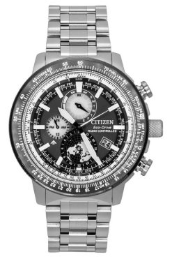 Citizen Promaster Geo Trekker Stainless Steel Grey Dial Eco-Drive BY3006-53H 200M Mens Pilot Watch