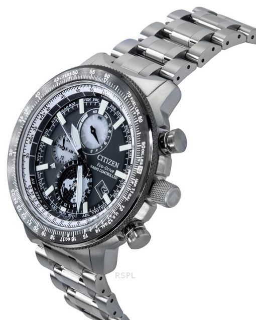 Citizen Promaster Geo Trekker Stainless Steel Grey Dial Eco-Drive BY3006-53H 200M Mens Pilot Watch