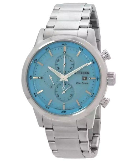 Citizen Chronograph Stainless Steel Blue Dial Eco-Drive CA0748-80L 100M Mens Watch