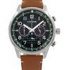 Citizen Eco-Drive Chronograph Leather Strap Green Dial CA4420-21X 100M Mens Watch