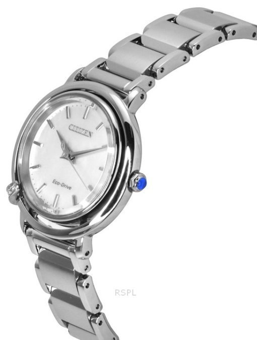 Citizen L Arcly Diamond Accent Stainless Steel Mother Of Pearl Dial Eco-Drive EM1090-60D Womens Watch With Extra Strap